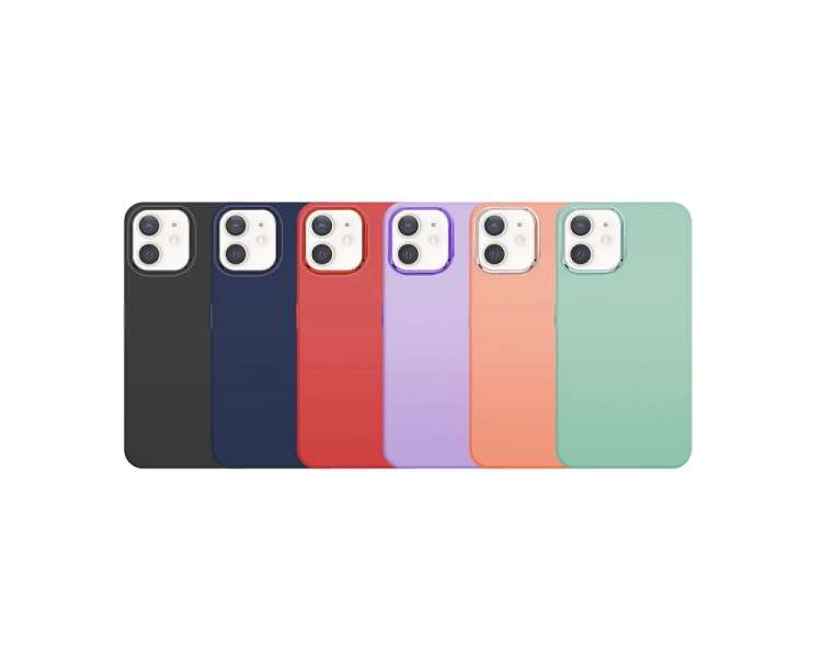 Funda Premium de Silicona para iPhone 12/12 Pro Borde Camara Aluminio 6 Color