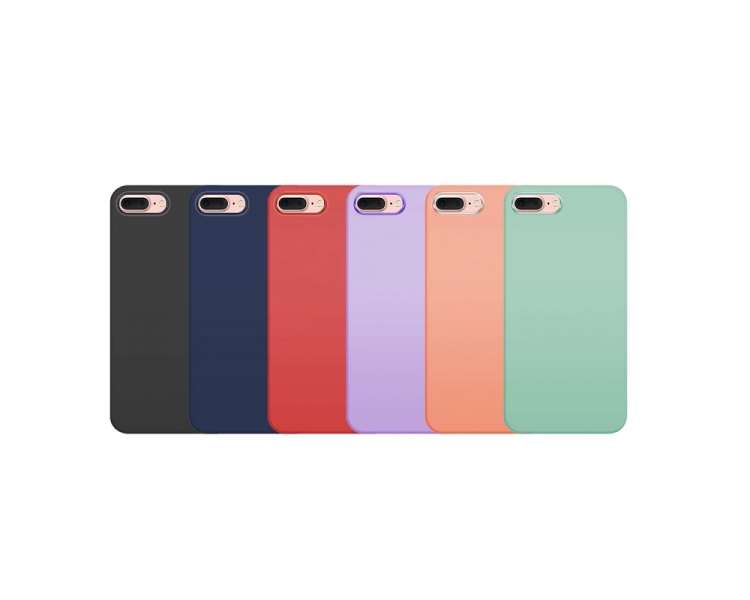 Funda Premium de Silicona para iPhone 7/8 Plus Borde Camara Aluminio 6 Color