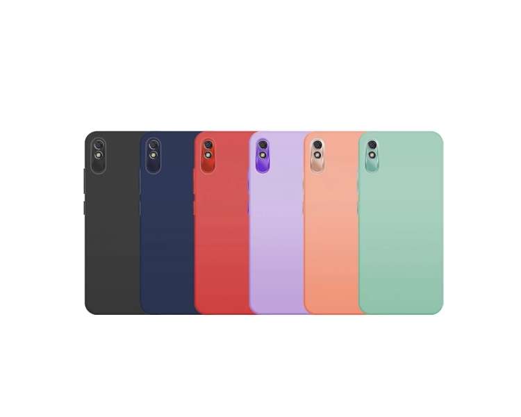 Para Xiaomi Redmi 9 Imitación de color sólido Líquido Líquido de silicona  Funda protectora a prueba