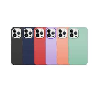 Funda iPhone 14 Pro Max silicón logo multicolor