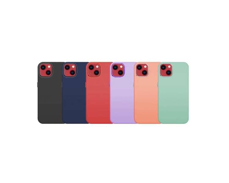Funda Premium de Silicona para iPhone 14 Plus Borde Camara Aluminio 6 Color
