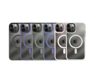 Funda Premium Transpartente Borde Color Magsafe para iPhone 12 Pro 6-Colores