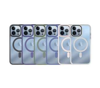 Funda Premium Transpartente Borde Color Magsafe para iPhone 13 Pro 6-Colores