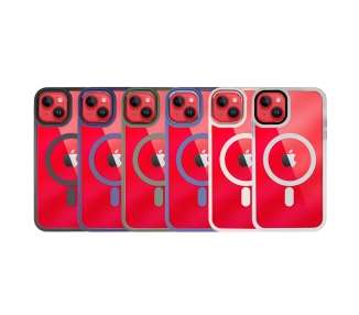 Funda Premium Transpartente Borde Color Magsafe para iPhone 14 Plus 6-Colores