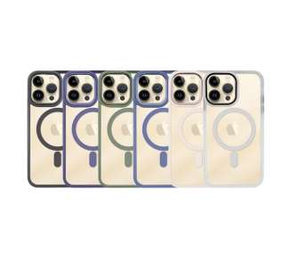 Funda Premium Transpartente Borde Color Magsafe para iPhone 14 Pro Max 6-Colores
