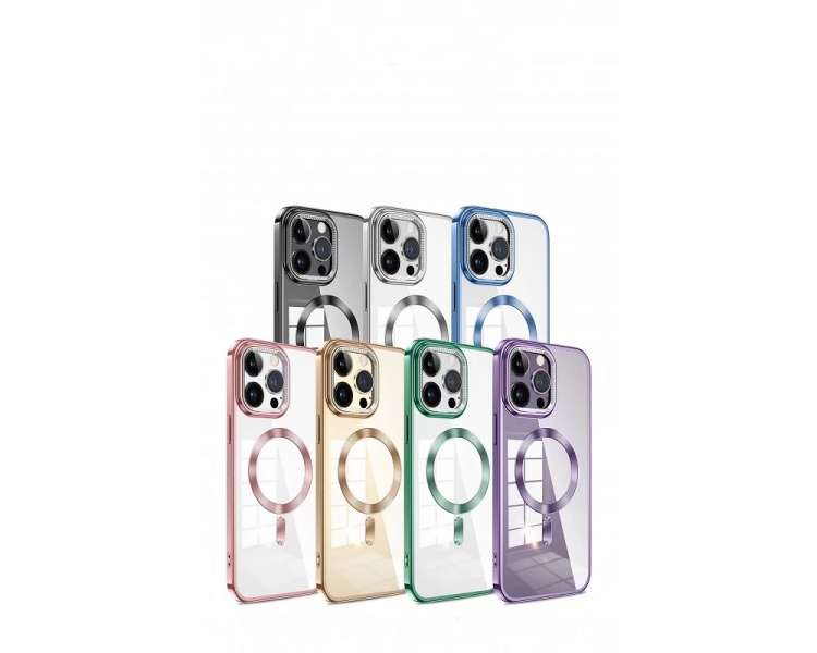 Funda Premium Silicona Aluminio Magsafe para iPhone 14 Plus 7-Colores