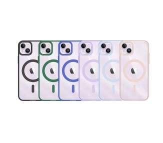 Funda Transparente Borde Color Magsafe para iPhone 14 Plus 6-Colores