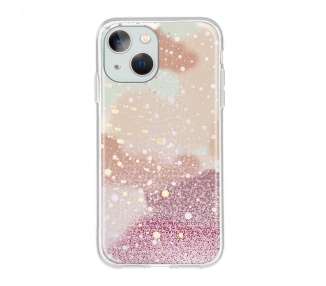 Funda Gel Transparente Purpurina Protección Cámara 3D iPhone 13 Mini 4 -Colores
