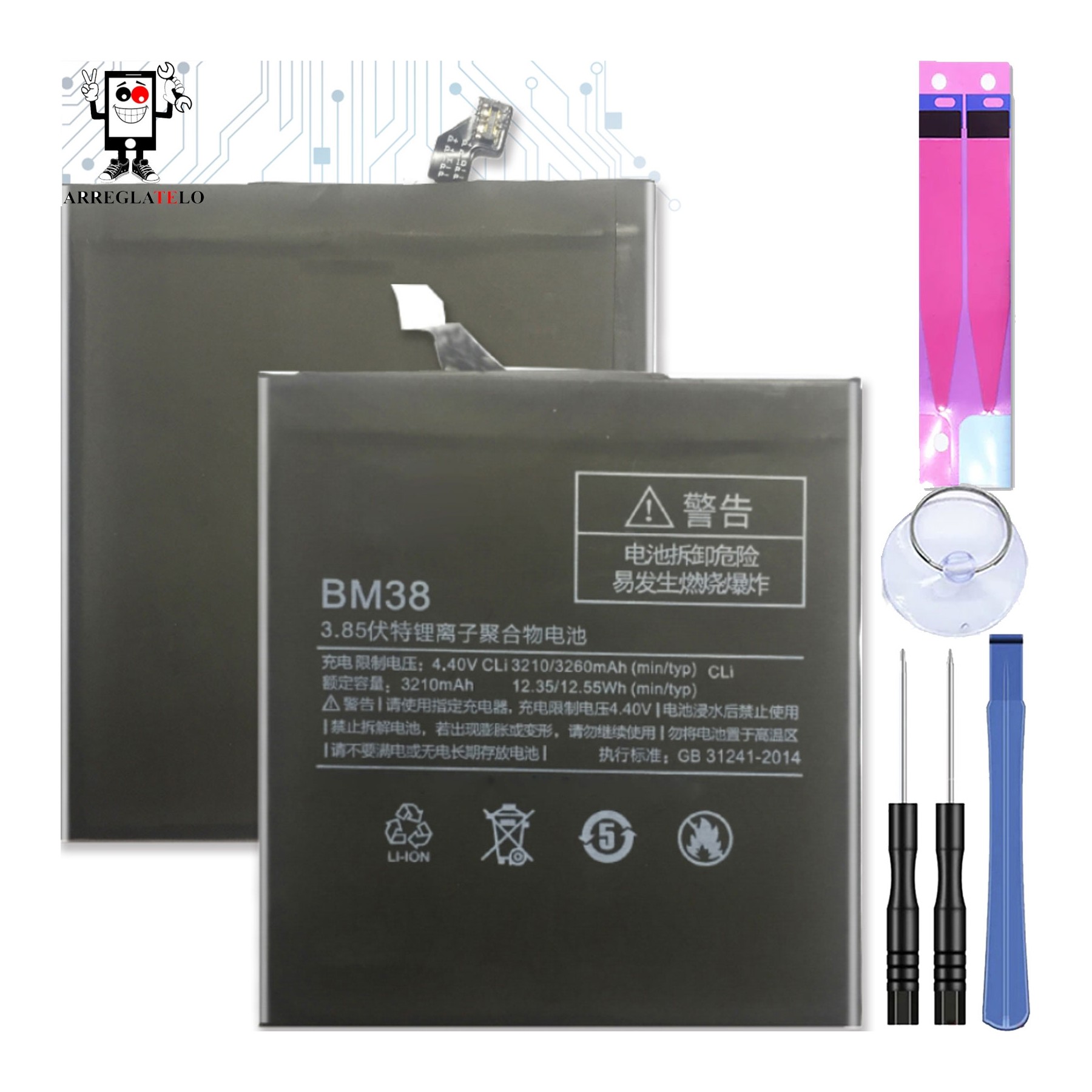 Bateria Para Xiaomi Mi4S Mi 4S, Mpn Original: Bm-38 Bm38 Bm 38