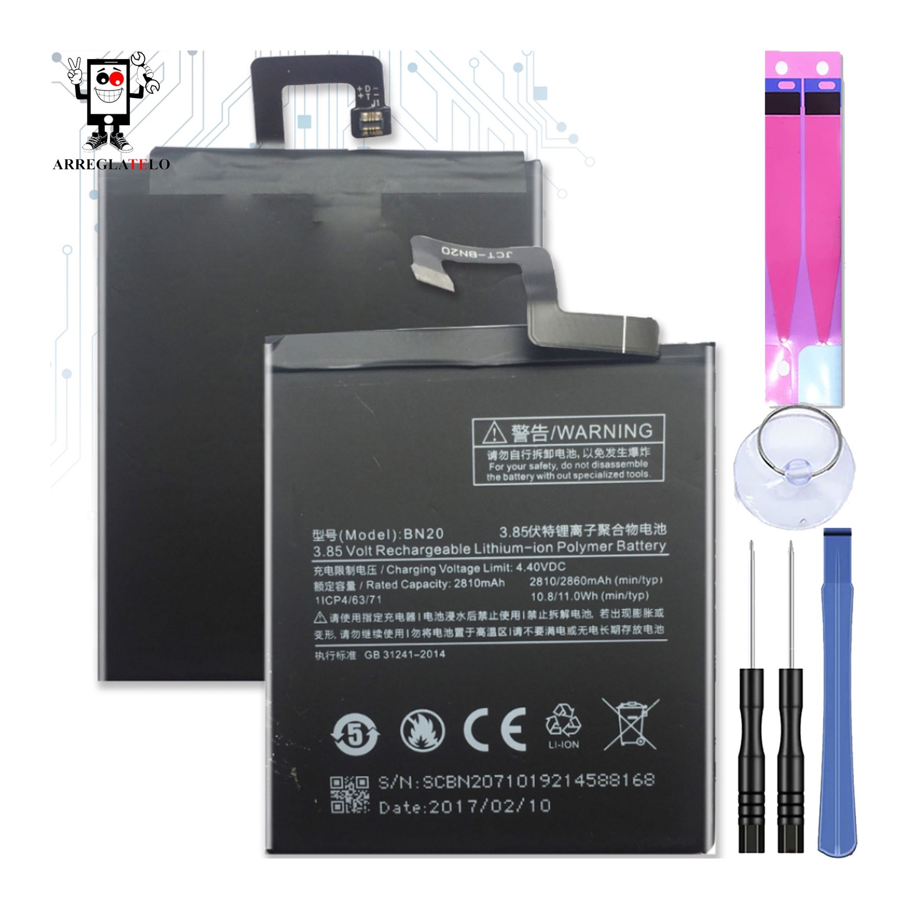 Bateria Para Xiaomi Mi5C Mi 5C, Mpn Original: Bn20