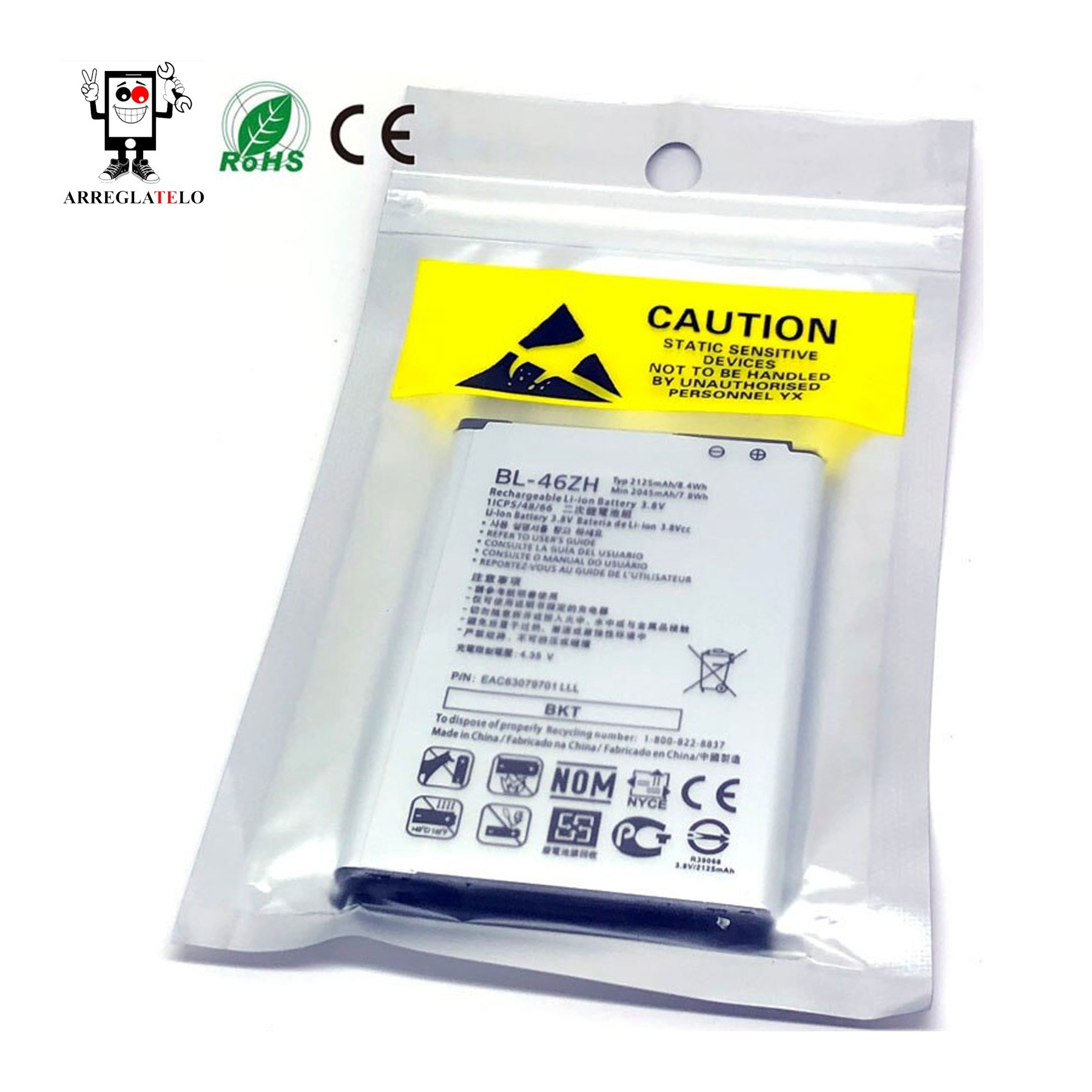 Bateria Para Lg K7 X210, K8 K350N, Mpn Original Bl-46Zh