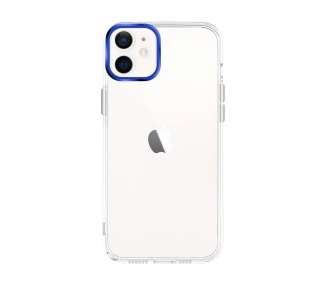 Funda Transparente Acrílico Duro iPhone 12 Space Case Borde Cámara Aluminio - 5 Colores