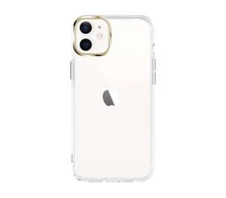 Funda Transparente Acrílico Duro iPhone 12 Space Case Borde Cámara Aluminio - 5 Colores