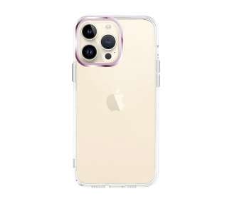 Funda Transparente Acrílico Duro iPhone 13 Pro Max Space Case Borde Cámara Aluminio - 5 Colores