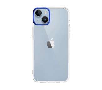 Funda Transparente Acrílico Duro iPhone 14 Space Case Borde Cámara Aluminio - 5 Colores
