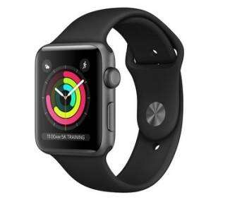 Apple Watch (Series 3) 38 - Aluminio Negro - Correa Deportiva Negro