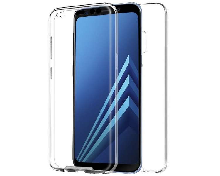 Funda Doble Samsung Galaxy A5 2018 Silicona Transparente Delantera y Trasera