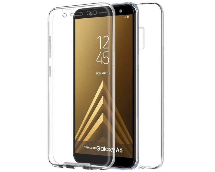 Funda Doble Samsung Galaxy A6 2018 Silicona Transparente Delantera y Trasera