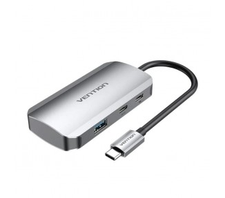 Hub usb tipo-c vention tndhb/ 3xusb/ 1xusb tipo-c/ 1xusb tipo-c pd