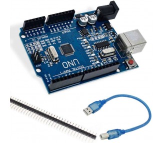 Uno R3 Atmega328 Ch340 100% Compatible Con Arduino + Tira 40 Pines + Cable B011