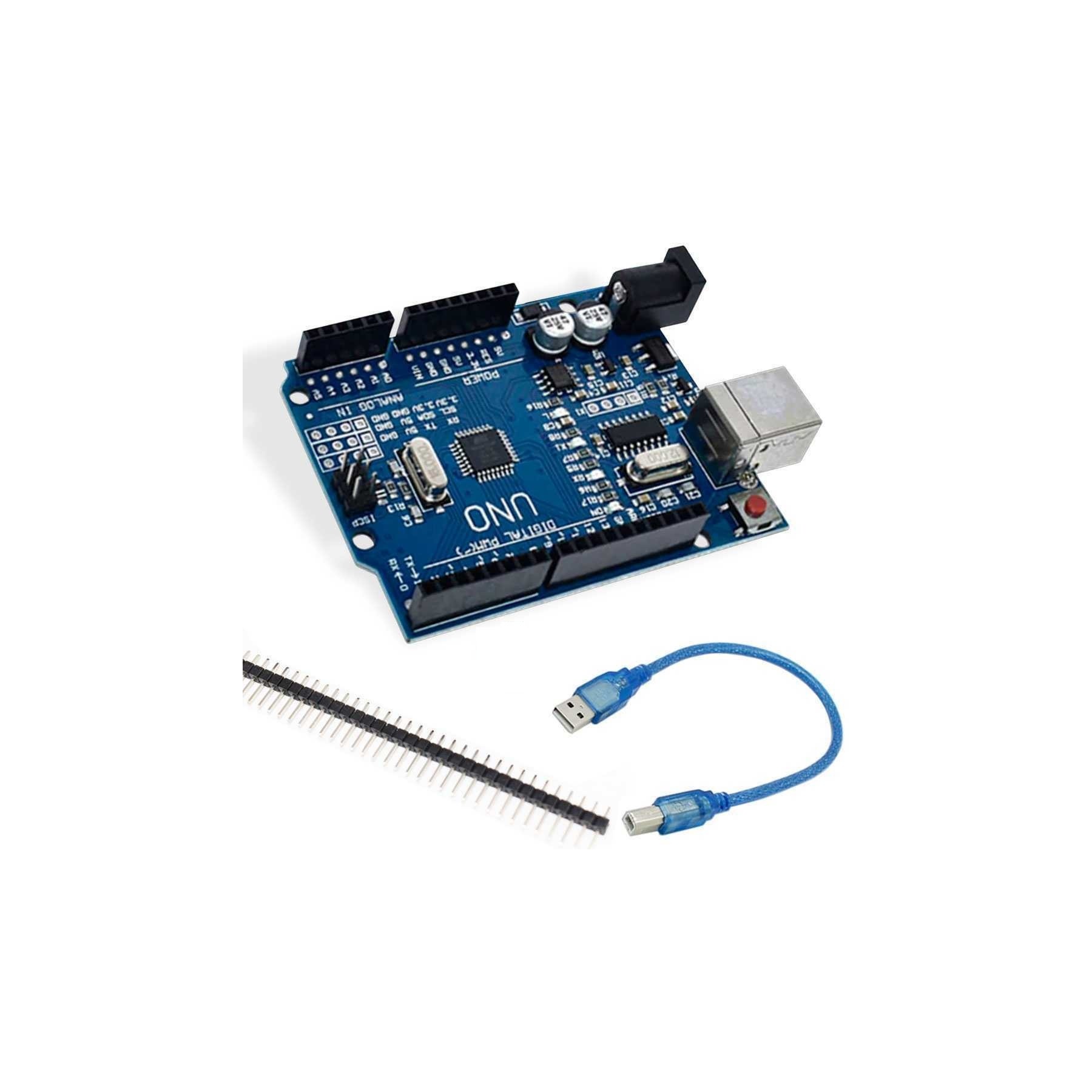 UNO R3 ATmega328 CH340 100% Compatible con Arduino + tira 40 pines + cable B011 UNO R3 ATmega328 CH340 100% Compatible con Arduino + tira 40 pines + cable B011