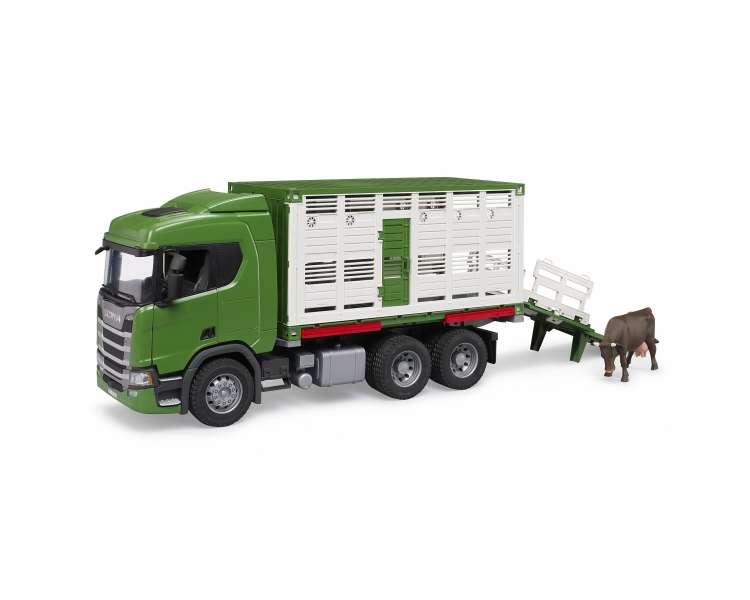 Bruder - Scania Super 560R Cattle transportation truck with 1 cattle (03548)