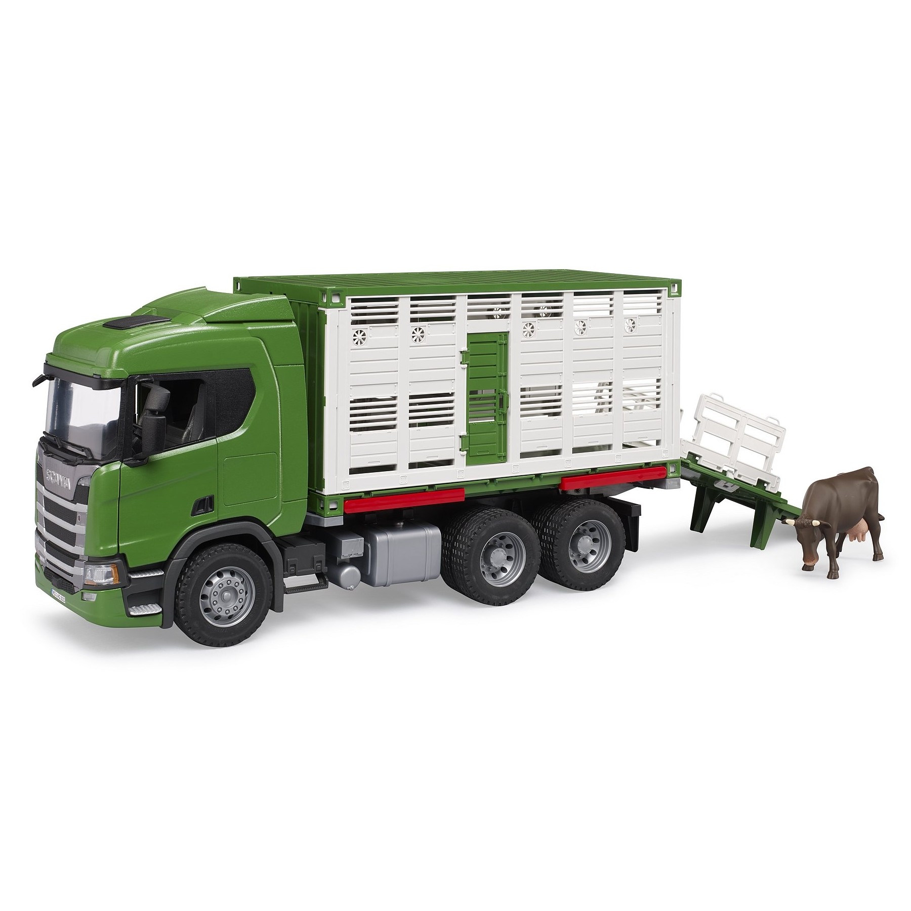 Bruder - Scania Super 560R Cattle transportation truck with 1 cattle (03548)