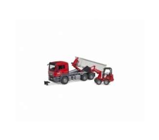 Bruder 03767 Man TGS Truck with Roll Off Container and Schäffer Compact  Loader 2630