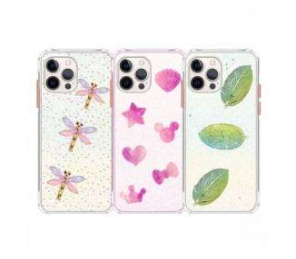 Funda Gel Transparente Purpurina Relieve iPhone 12 PRO MAX, 3-Colores