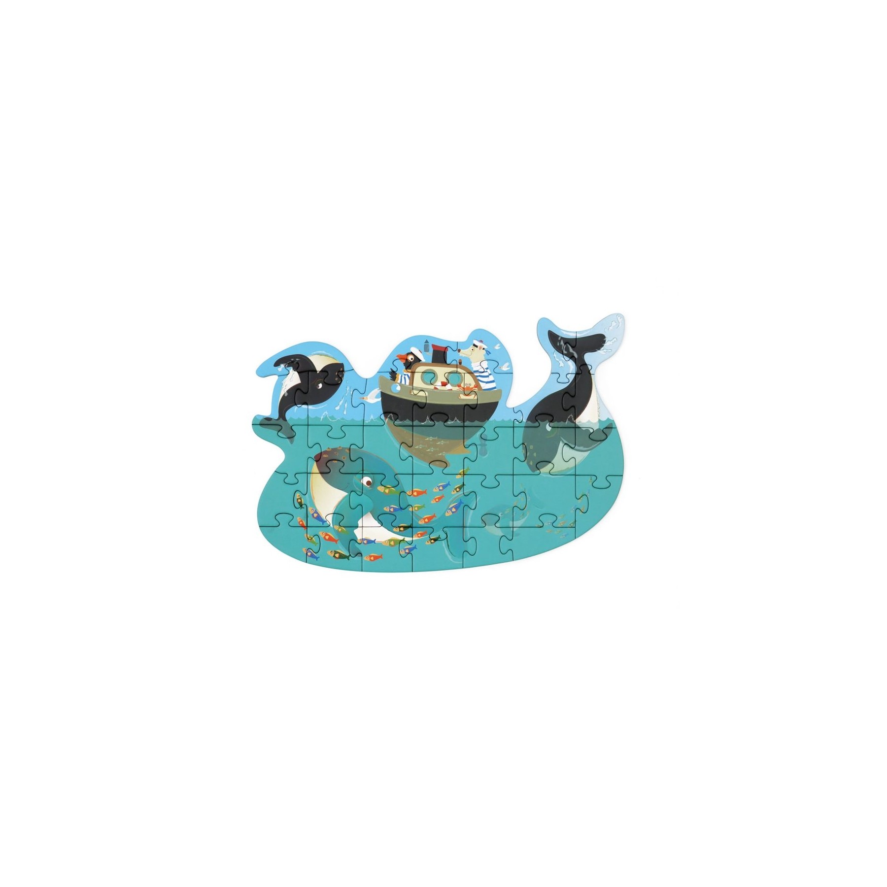 Scratch Europe - Contour puzzle - whales - (466181192)