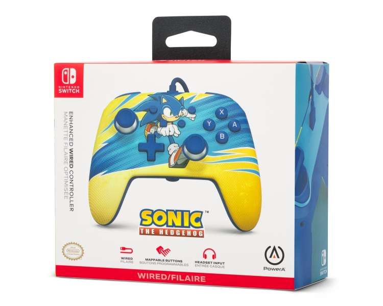 PowerA Enhanced Con Cable Controller Controlador Mando for Nintendo Switch - Sonic Boost