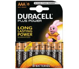 Duracell Plus Power Pila Alcalina AAA LR03 Pack 8