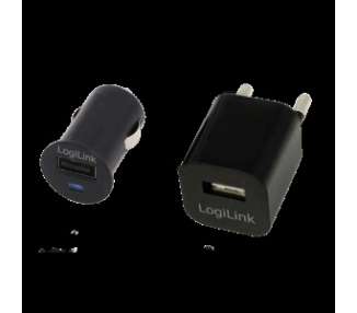 CARGADOR USB CASA/COCHE LOGILINK PA0076 5V/1A PA0076
