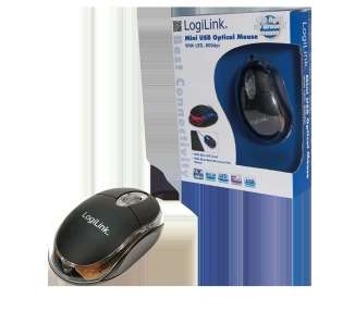 RATON OPTICO LOGILINK MINI ID0010 NEGRO  USB/BLUE LED SCROL