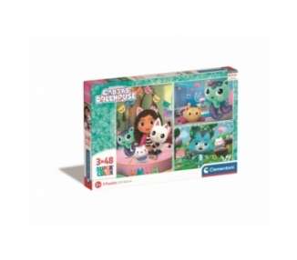Clementoni - Gabby's Dollhouse Puzzle 3x48 pcs (25289)