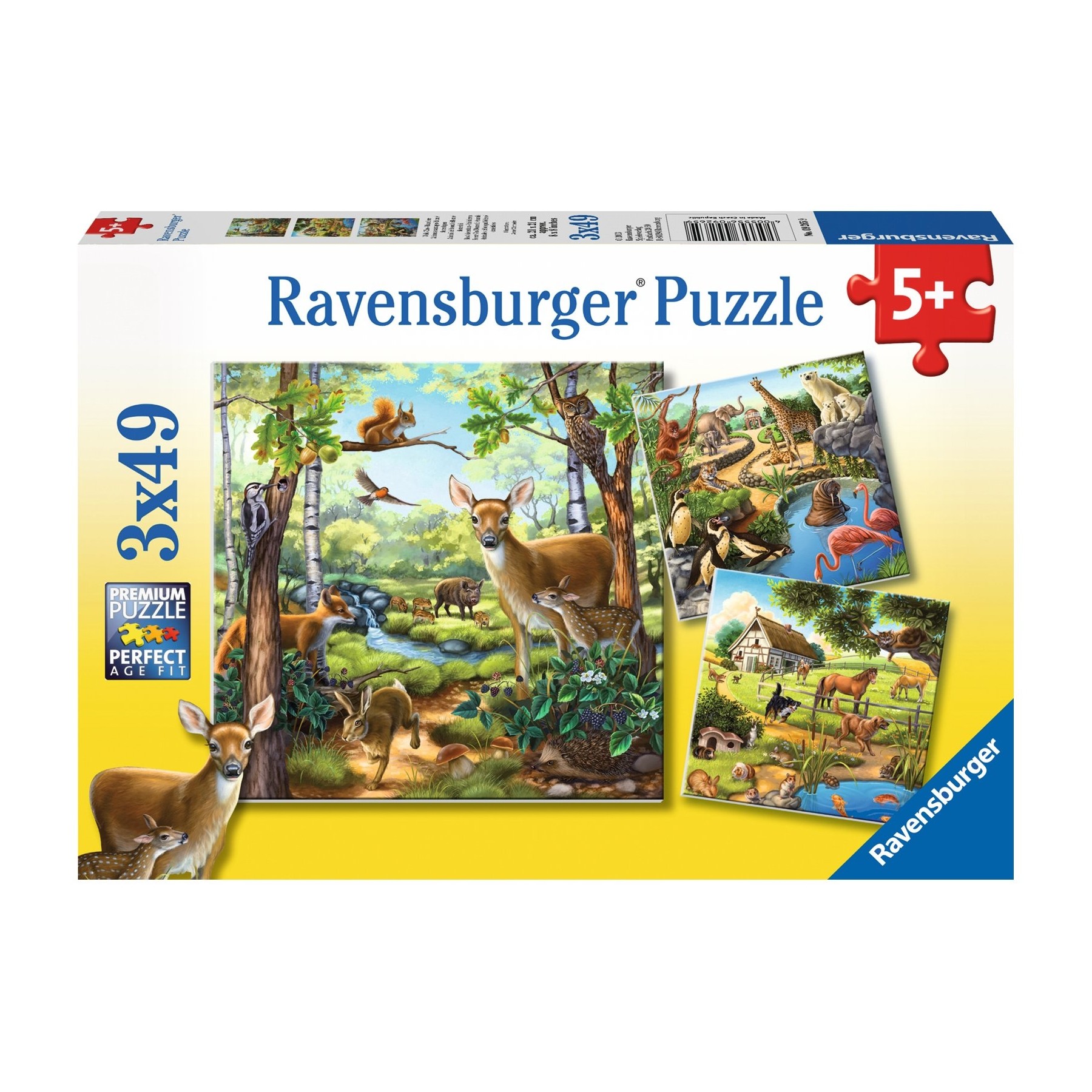 Ravensburger - Forest/Zoo/Dom.Animals - 3x49p - 09265