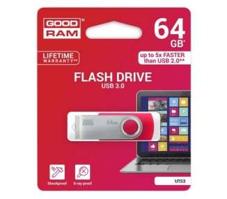 Memoria USB Goodram UTS3 Lápiz USB 64GB USB 3.0 Rojo
