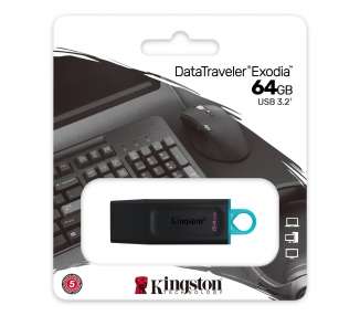 Memoria USB Kingston DataTraveler DTX 64GB USB 3.2 Gen1 Negro