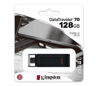 Memoria USB Kingston DataTraveler DT70 128GB USB C 3.2  Negro