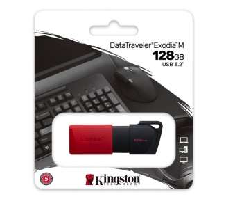 Memoria USB Kingston DataTraveler DTXM 128GB USB 3.2 Gen1 Rojo