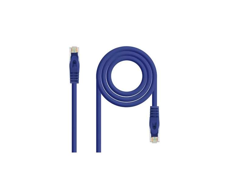 CABLE RED LATIGUILLO RJ45 CAT.6A LSZH UTP AWG24, 0.30M AZUL NANOCABLE
