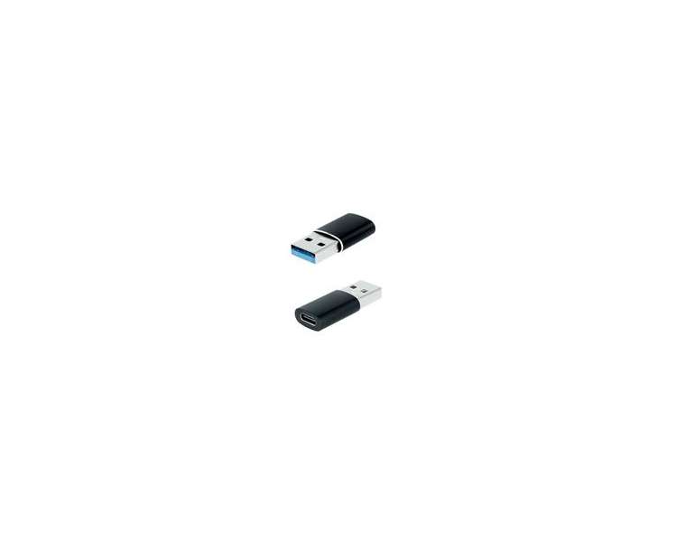 ADAPTADOR USB-A/M 3.1 A USB-C/H ALUMINIO NEGRO NANOCABLE