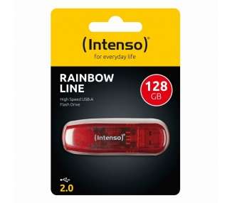 Memoria USB Intenso 3502491 Lápiz USB 2.0 Rainbow 128GB Rojo