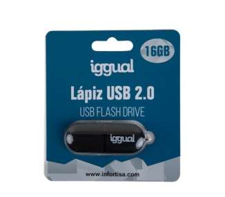 Memoria USB iggual Lápiz USB 2.0 16GB PEN16 negro