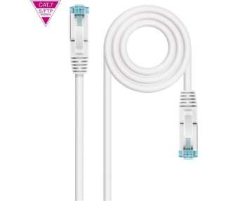 CABLE RED LATIGUILLO RJ45 CAT.7 LSZH SFTP PIMF AWG26 1.0M NANOCABLE BLANCO