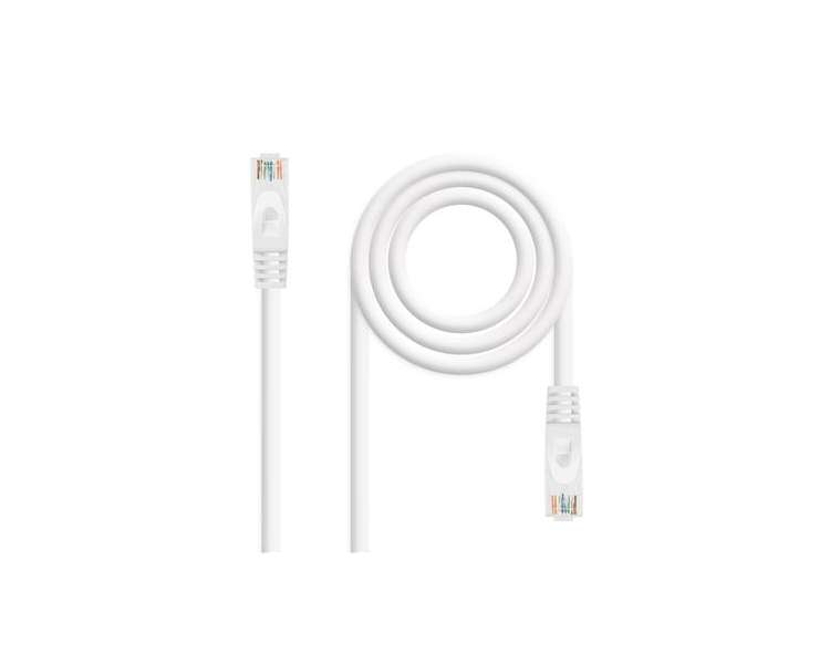 CABLE RED LATIGUILLO RJ45 CAT.6A LSZH UTP AWG24, 2M BLANCO NANOCABLE