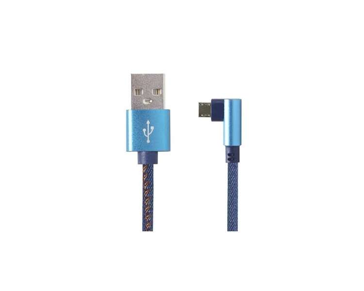 CABLE USB 2.0 A/M-MICRO USB B/M ACODADO 1.8M AZUL JEANS CABLEXPERT