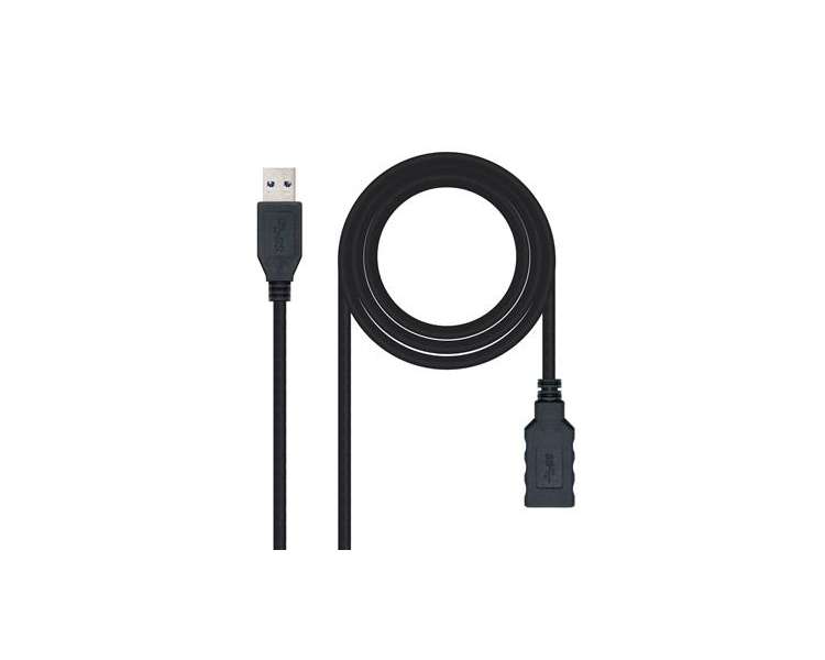 CABLE USB 3.0, TIPO A/M-A/H 1M NEGRO NANOCABLE