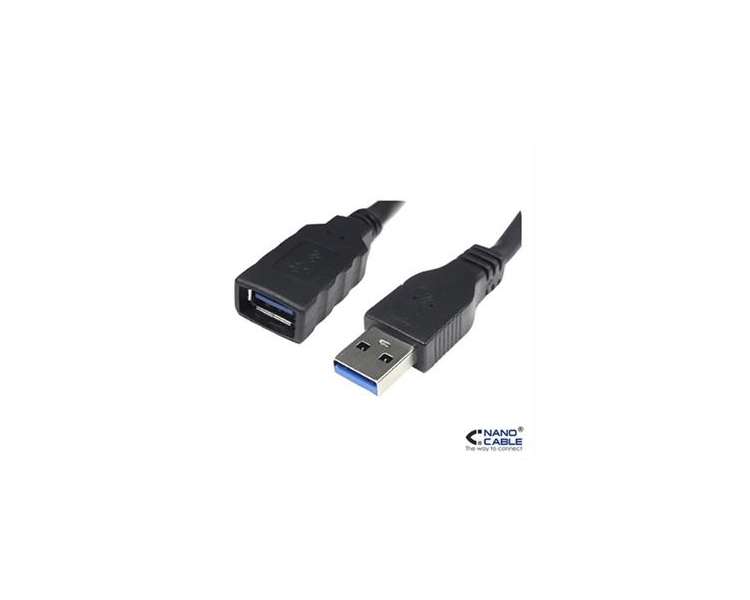 CABLE USB 3.0 PROLONGACION A/M-A/H 2M NEGRO NANOCABLE