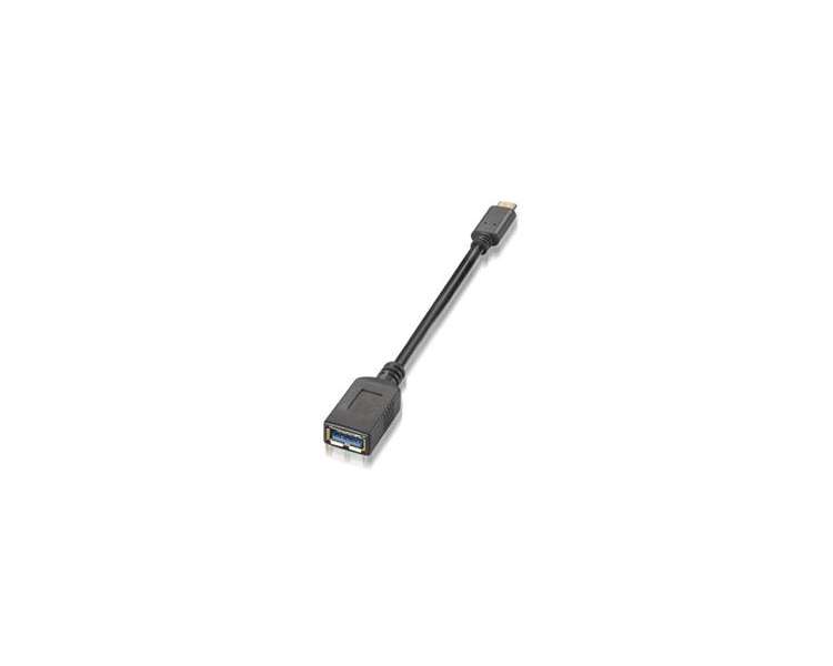 CABLE USB 3.1 GEN1 5GBPS 3A, TIPO C USB-C/M-A/H 0.15M NEGRO NANOCABLE (OTG)